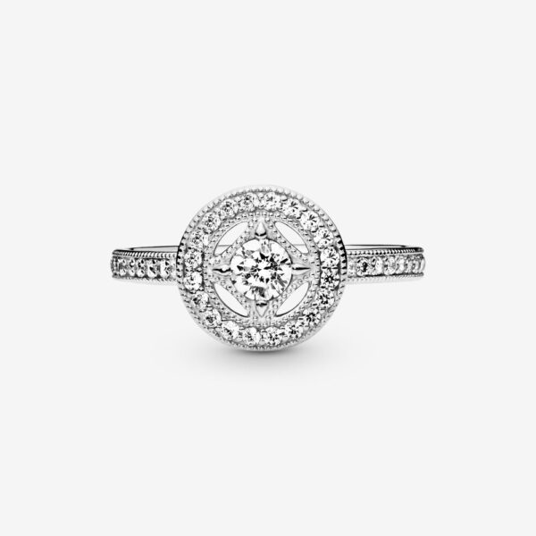Ring Silver 925 With Cubic Zirconia , Vintage Allure