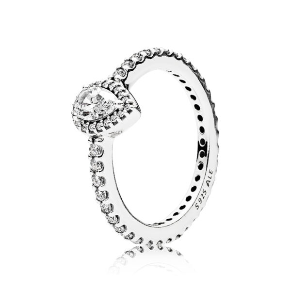 Round Sparkle Halo Ring Silver 925 With Cubic Zirconia