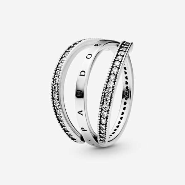 Ring Silver 925 With Cubic Zirconia, Flipping Hearts Of Pandora