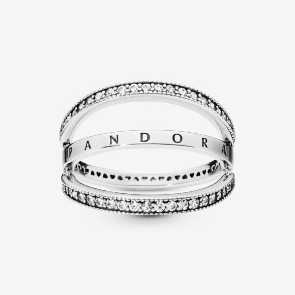 Ring Silver 925 With Cubic Zirconia, Flipping Hearts Of Pandora