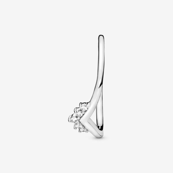 Ring Silver 925 With Cubic Zirconia, Tiara Wishbone