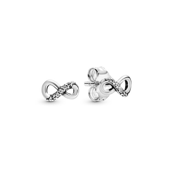 Stud Earrings Silver 925 With Cubic Zirconia, Sparkling Infinity