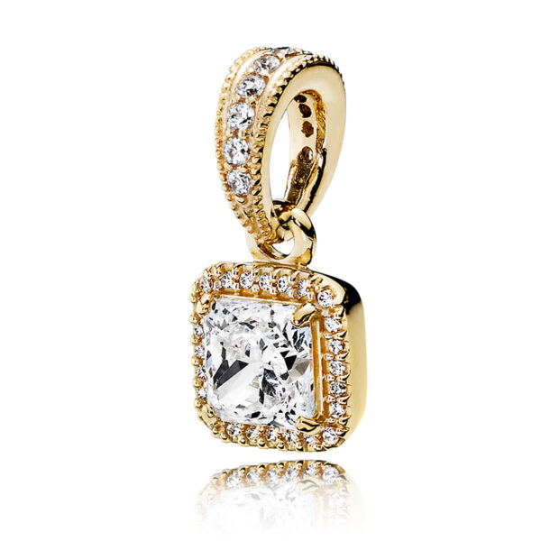 Pendant Gold 14K With Cubic Zirconia, Timeless Elegance