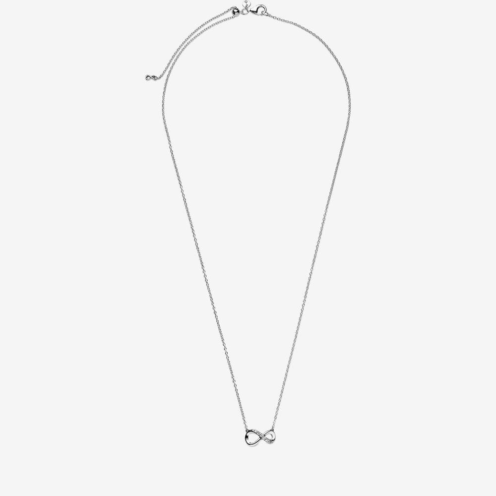 Necklace Silver 925 With Cubic Zirconia , Sparkling Infinity Collier Necklace Silver 925 With Cubic Zirconia , Sparkling Infinity Collier