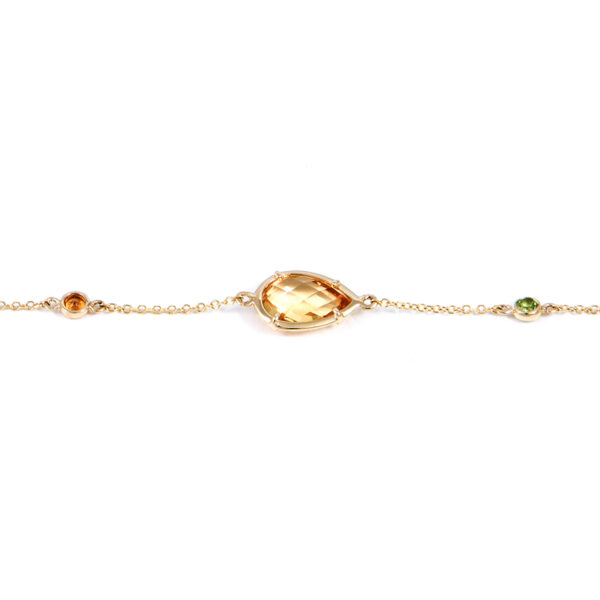 Bracelet Yellow Gold 14K With Citrine And Sapphire