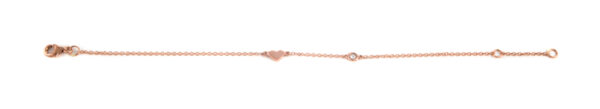 Bracelet Rose Gold K14 With Cubic Zirconia K14 , Heart