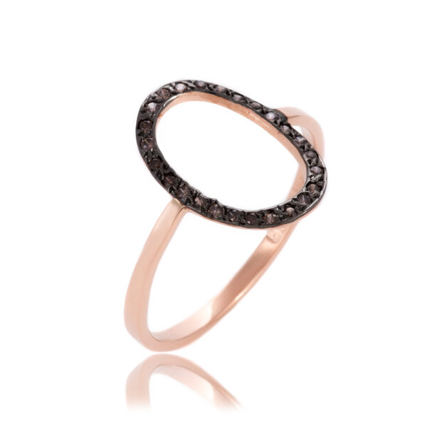 Ring Black And Rose Gold 14K With Cubic Zirconia