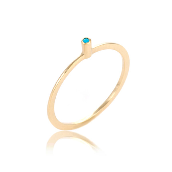 Ring Yellow Gold 14K With Turquoise