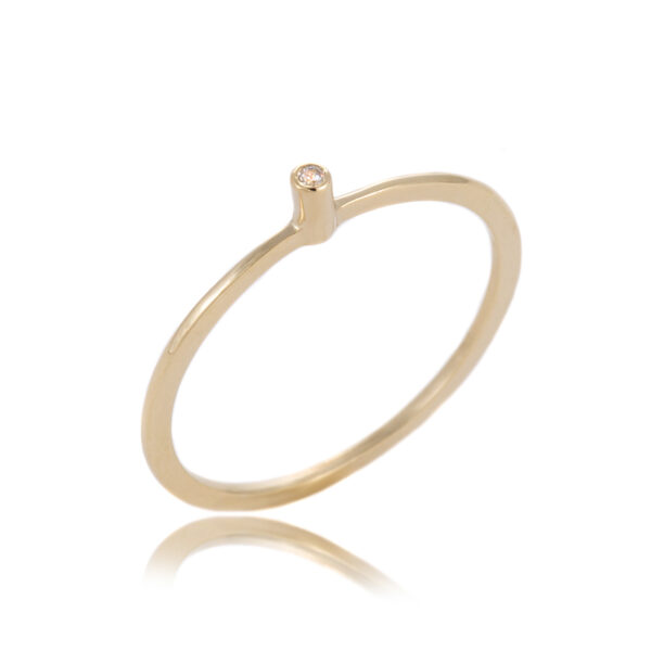 Ring Yellow Gold 14K With Cubic Zirconia