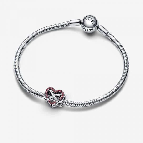 Family Infinity Red Heart Charm