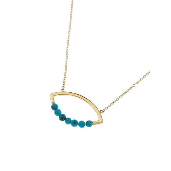 Necklace Yellow Gold 18K With Turquoise, Eye