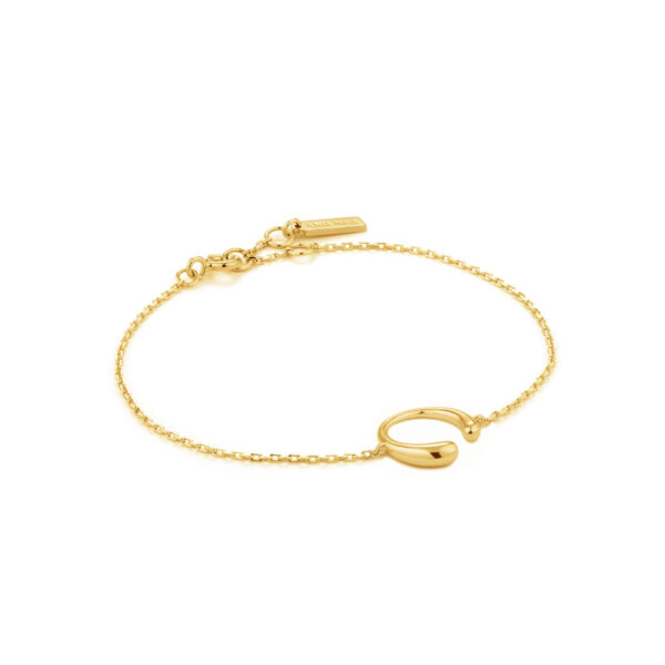 Bracelet Silver 925 Yellow Gold Plated 14K, Luxe Curve