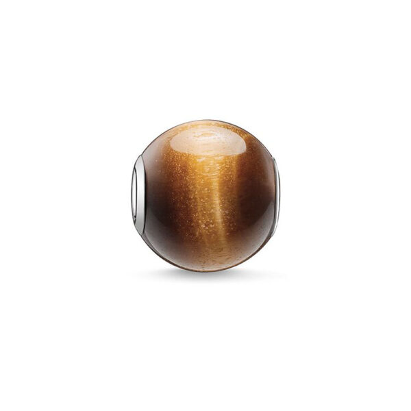Bead Silver 925 With Synthetic Tiger’s Eye, Brown