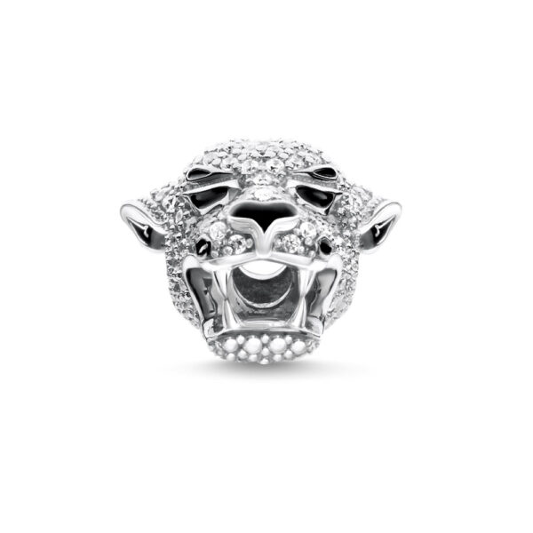 Bead Silver 925 With Cubic Zirconia And Enamel, Tiger