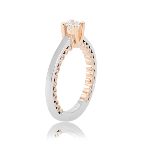 Ring White And Rose Gold 18K With Diamonds