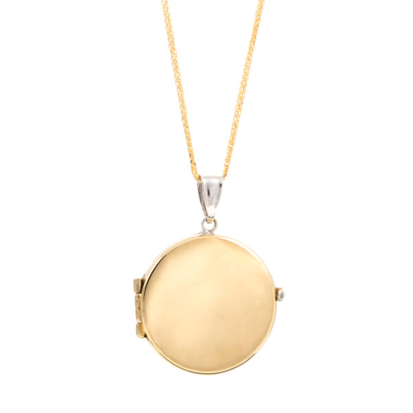 Pendant Yellow And White Gold K14 Double Sided , Locket