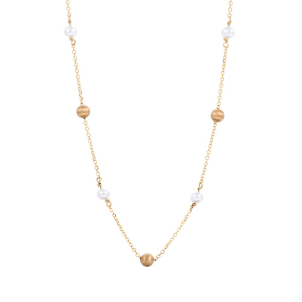 Necklace Yellow Gold 14K With Freshwater Pearl