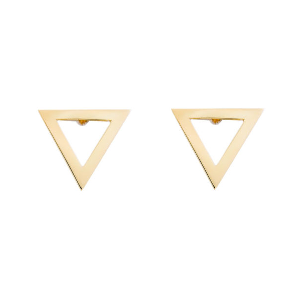 Earrings Yellow Gold 14K, Geometric Design