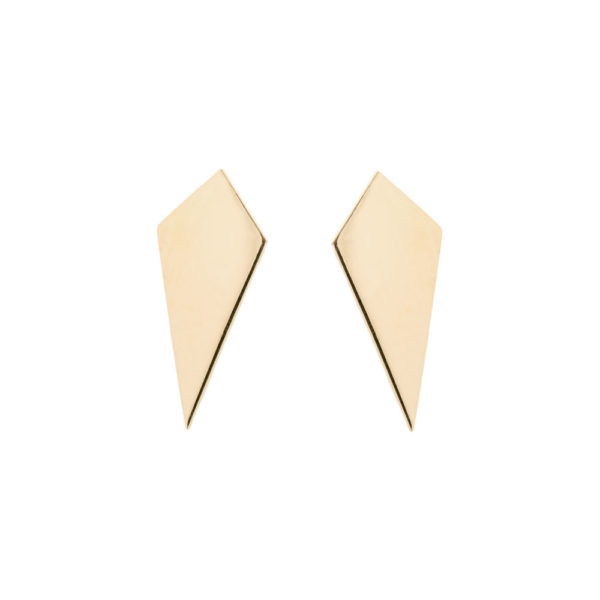 Earrings Yellow Gold 14K, Geometric Design