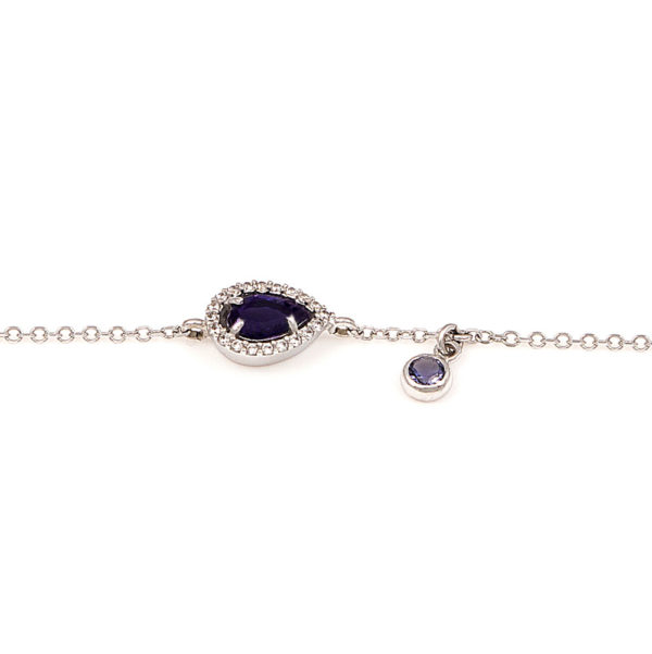 Bracelet White Gold 14K With Cubic Zirconia And Combination Of Synthetic Stones