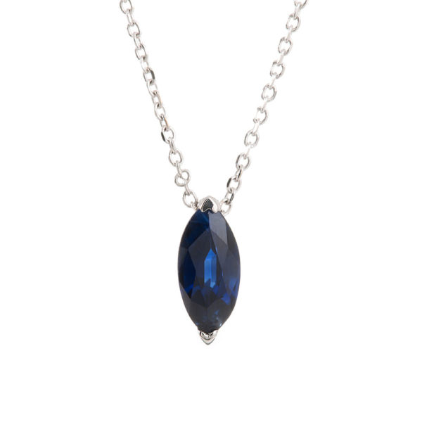 Necklace White Gold 18K With Sapphire