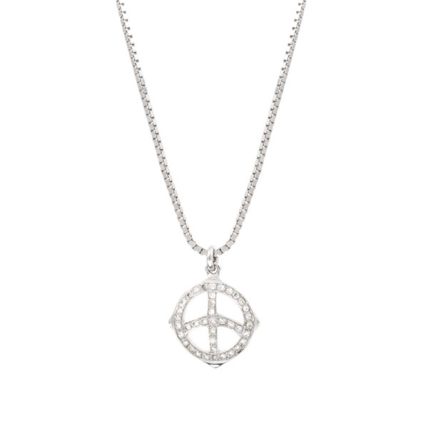 Necklace White Gold 18Kwith Diamonds , Peace