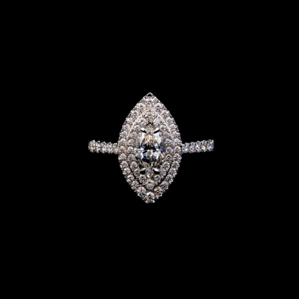 Δαχτυλίδι Μονόπετρο Λευκό Χρυσό 750 Με Λευκά Φυσικά Διαμάντια