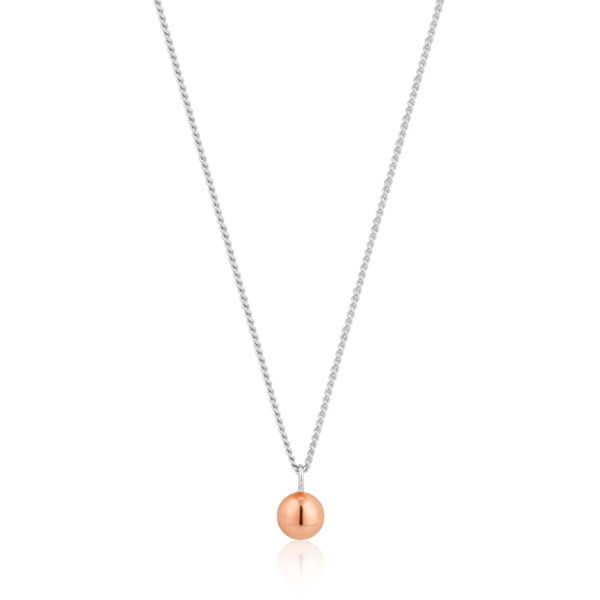 Necklace Silver 925 Rose Gold Plated, Orbit Ball