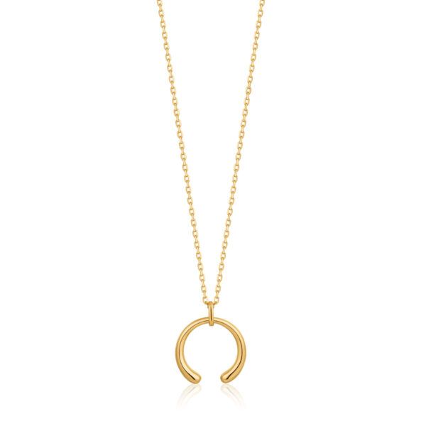 Necklace Silver 925 Yellow Gold Plated With 14K, Luxe Curve