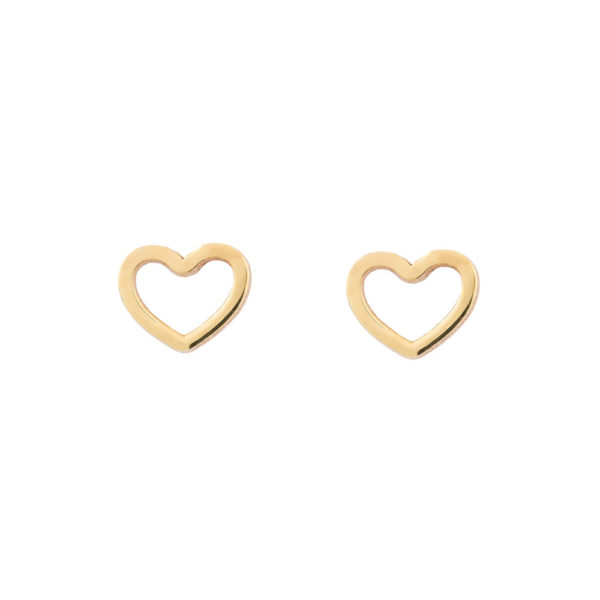 Childrens Earrings Yellow Gold K14 , Heart