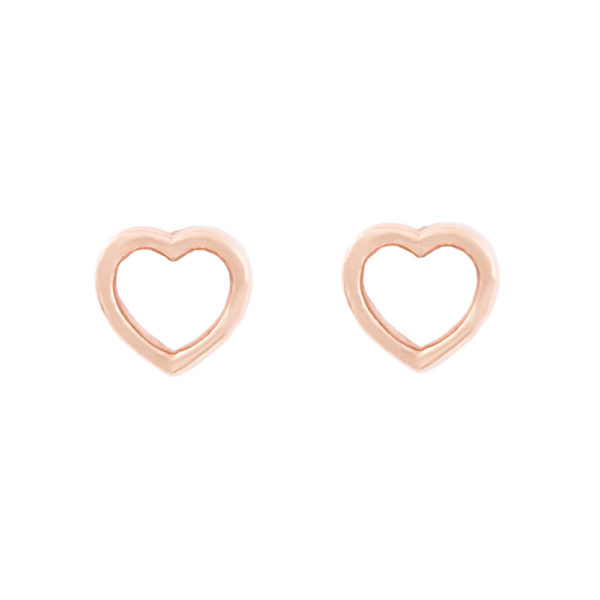 Παιδικά Σκουλαρίκια Ροζ Χρυσό Κ14, Καρδιά