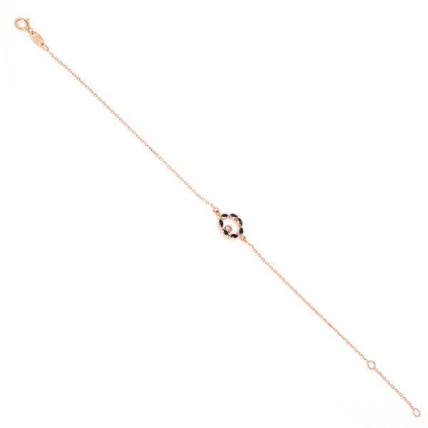 Bracelet Rose Gold 14K With Cubic Zirconia And Synthetic Beryllium