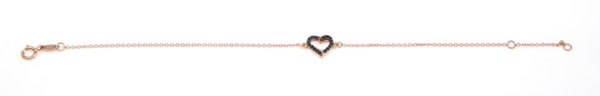 Bracelet Rose Gold 14K With Cubic Zirconia, Heart