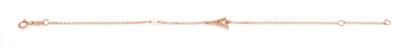 Bracelet Rose Gold 14K With Cubic Zirconia And Freshwater Pearl, Letter A