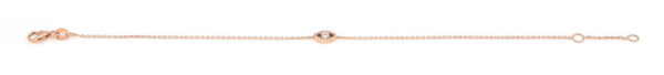 Bracelet Rose Gold 14K With Cubic Zirconia , Eye