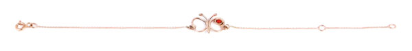 Bracelet Rose Gold 14K With Coral , Butterfly