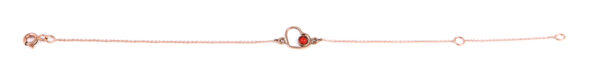 Bracelet Rose Gold 14K With Coral, Heart