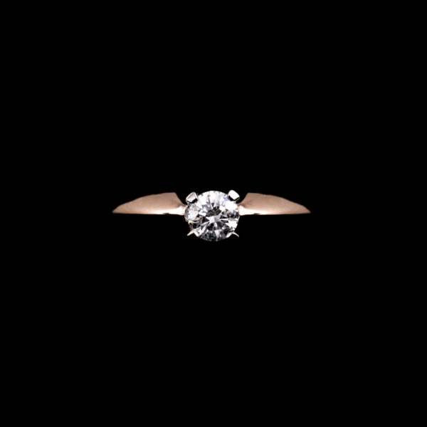 Δαχτυλίδι Μονόπετρο Ροζ &Amp; Λευκό Χρυσό 750 Με Λευκό Φυσικό Διαμάντι