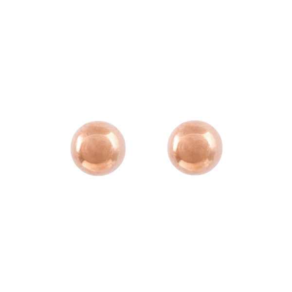Round Earring Studs Rose Gold 14K