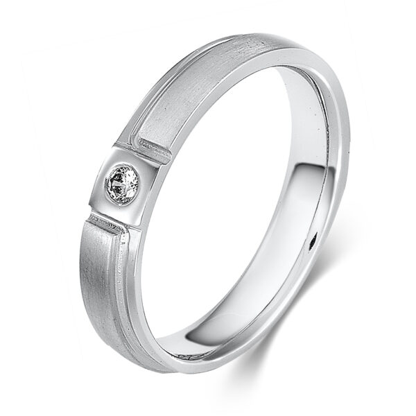Wedding Ring White Gold 14K With Cubic Ziconia