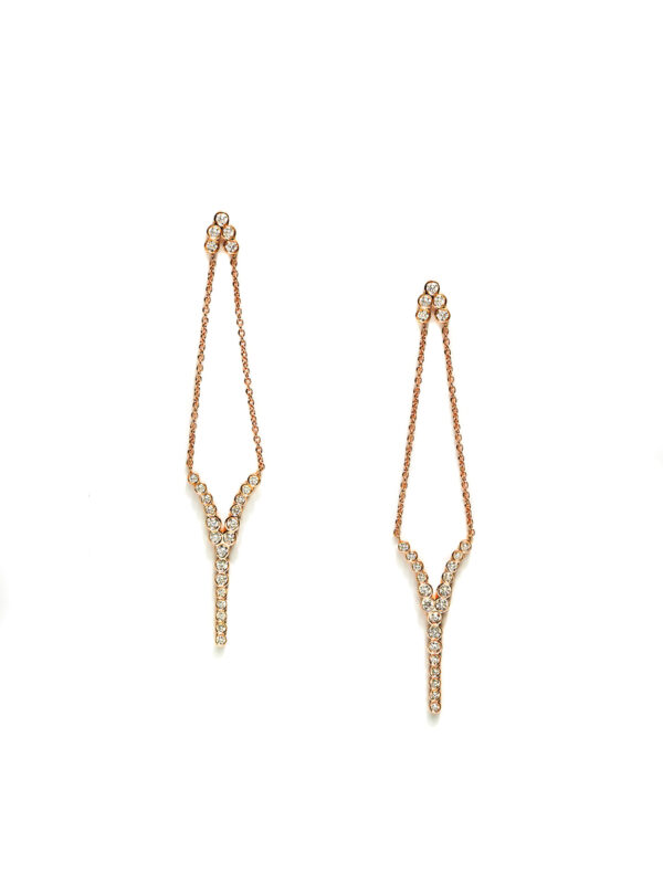 Earrings Rose Gold 14K With Brilliant
