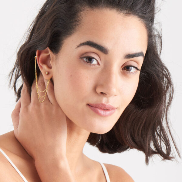Ear Cuff Silver 925 Yellow Gold Plated, Draping Swing