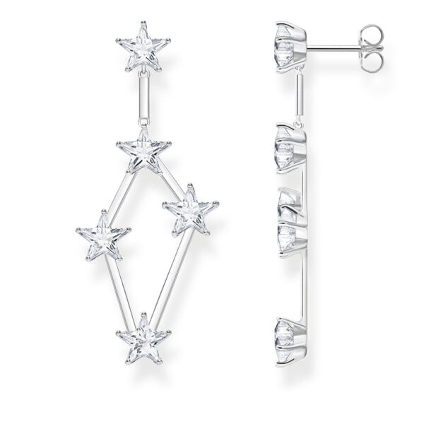 Earrings Silver 925 With Cubic Zirconia, Stars