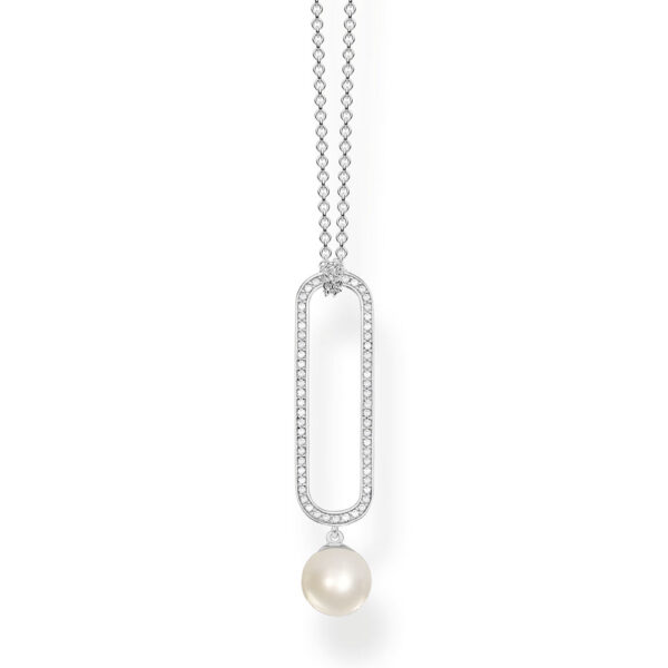 Necklace Silver 925 With Cubic Zirconia And Fresh Water Pearl