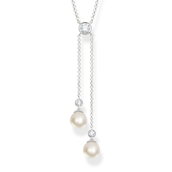 Necklace Silver 925 With Cubic Zirconia And Fresh Water Pearl