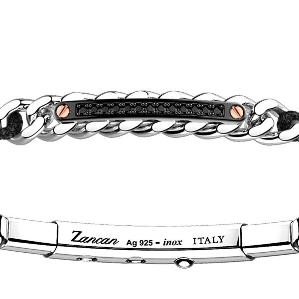 Bracelet Silver 925 With Cordon, Spinel, Kevlar And Clasp From Stainless Steel With Rose Gold Details