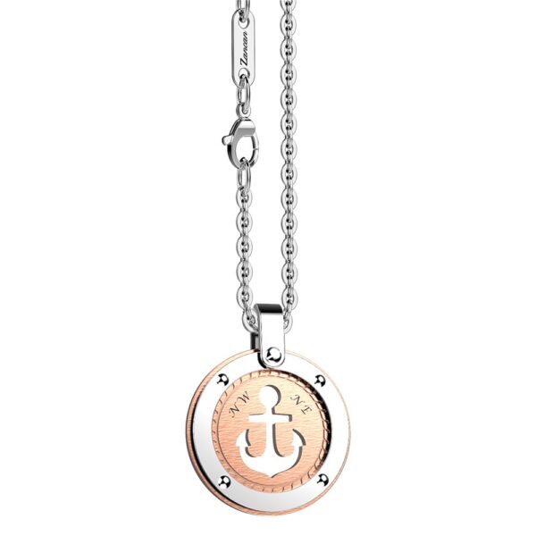 Necklace Stainless Steel Rose Gold Plated, Anchor
