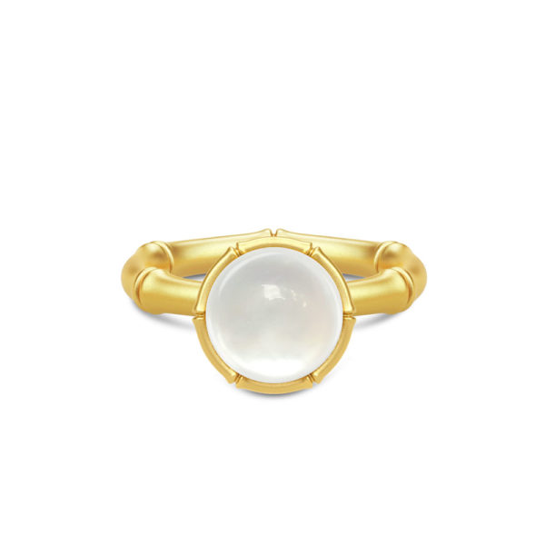 Ring Bamboo Unity Silver 925 Yellow Gold Plated With 22K