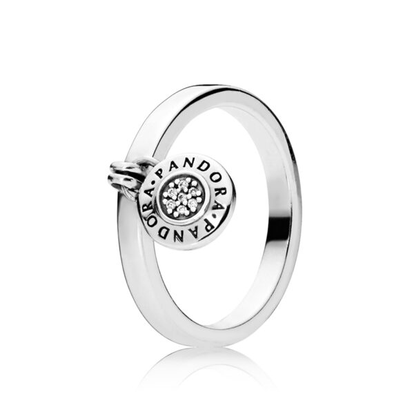 Ring Silver 925 With Cubic Zirconia , Locket Pandora Logo