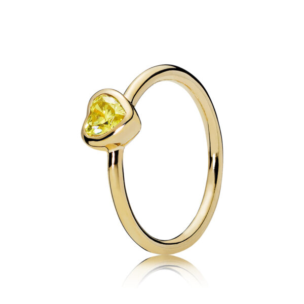 Δαχτυλίδι Pandora Shine Με Κίτρινη Κυβική Ζιρκόνια, Καρδιά